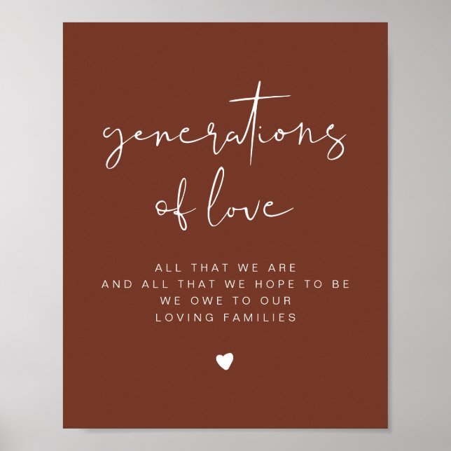 CORIANDER Boho Generations of Love Wedding Sign (Front)