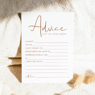 CORIANDER Boho Newlywed Advice and Wishes Game  Invitation