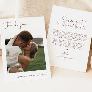 CORIANDER Boho Photo Wedding Thank You Invitation