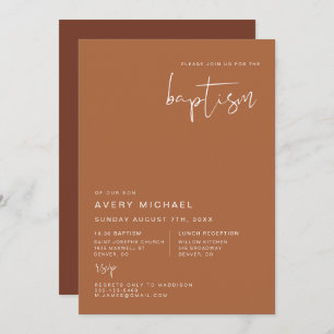CORIANDER Boho Terracotta and Rust Desert Baptism Invitation