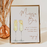 CORIANDER Boho Terracotta Bridal Mimosa Bar Sign<br><div class="desc">This mimosa bar sign features two styled mimosas, an edgy handwritten font, bohemian terracotta burnt orange and beige colour combination and a modern minimalist design. Easily change the font and background colour to match your event. This is perfect for a wedding, couple's shower, bridal shower, engagement party or any other...</div>