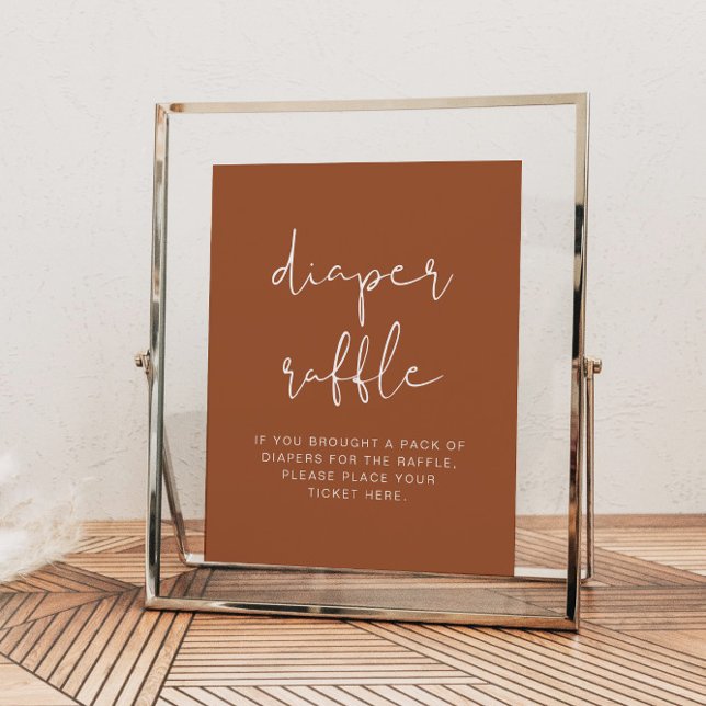 CORIANDER Boho Terracotta Diaper Raffle Game Sign (Creator Uploaded)