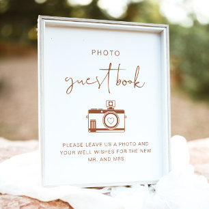CORIANDER Boho Terracotta Photo Guest Book Sign