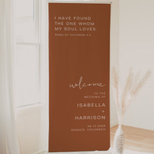 CORIANDER Boho Terracotta Wedding Welcome Retractable Banner