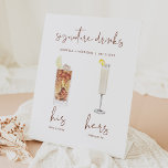 CORIANDER Boho Watercolor Cocktail Signature Drink Pedestal Sign<br><div class="desc">This signature drink sign features an edgy handwritten font and modern minimalist design with a boho rust coloured font. The watercolor graphics are handmade and 15 popular drinks are included here in this listing. Click the 'edit using design tool' button in the personalisation section to see the drinks that are...</div>