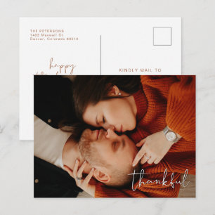 CORIANDER Edgy Modern Photo Thankful Thanksgiving Postcard