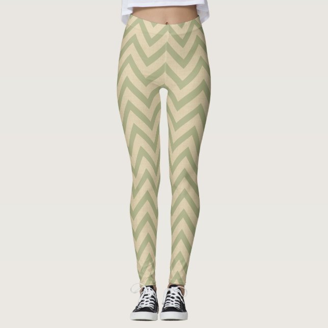 Coriander Spice Moods Chevrons Leggings (Front)