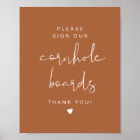 CORIANDER Terracotta Cornhole Wedding Guestbook