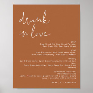 CORIANDER Terracotta Drunk in Love Bar Menu Sign