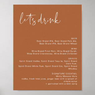 CORIANDER Terracotta Let's Drink Bar Menu Sign
