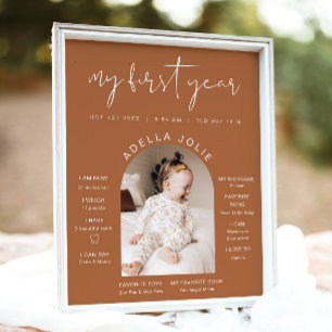 CORIANDER Terracotta Photo First Year Milestone Poster