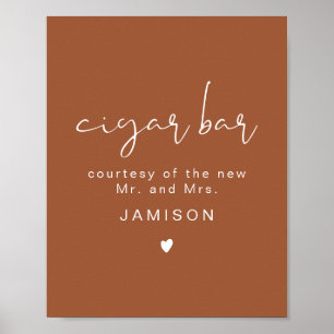 CORIANDER Terracotta Wedding Cigar Bar Poster
