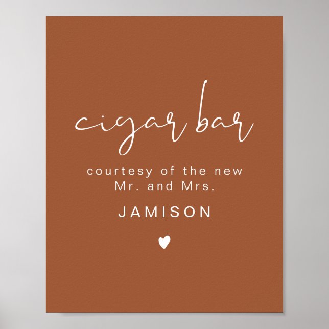 CORIANDER Terracotta Wedding Cigar Bar Poster (Front)