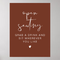CORIANDER Terracotta Wedding Open Seating Sign