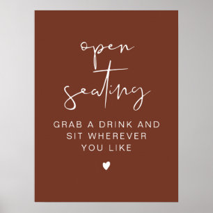 CORIANDER Terracotta Wedding Open Seating Sign