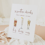 CORIANDER Watercolor Cocktail Signature Drink  Pedestal Sign<br><div class="desc">This signature drink sign features an edgy handwritten font and modern minimalist design with a boho rust coloured font. The watercolor graphics are handmade and 15 popular drinks are included here in this listing. Click the 'edit using design tool' button in the personalisation section to see the drinks that are...</div>