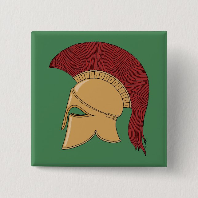 Corinthian Helmet 15 Cm Square Badge (Front)