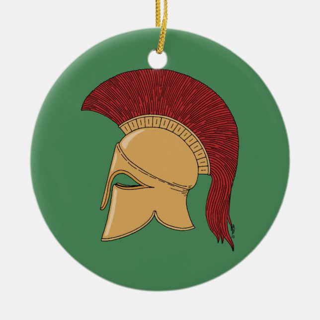 Corinthian Helmet Ceramic Tree Decoration (Front)