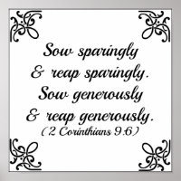 Corinthians Bible sow sparingly and reap sparingly