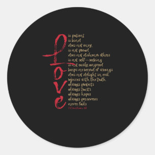 Corinthians Bible Verse Love Is Patient Love Is Ki Classic Round Sticker
