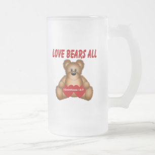 Corinthians Love Bears All Frosted Glass Beer Mug