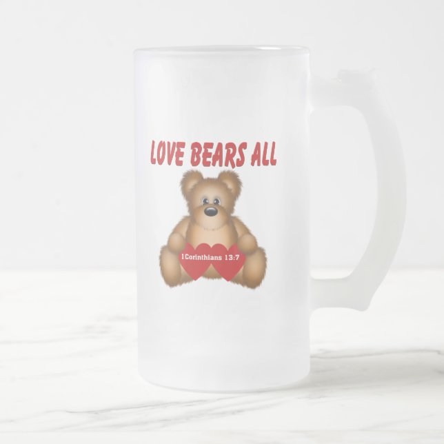 Corinthians Love Bears All Frosted Glass Beer Mug (Right)