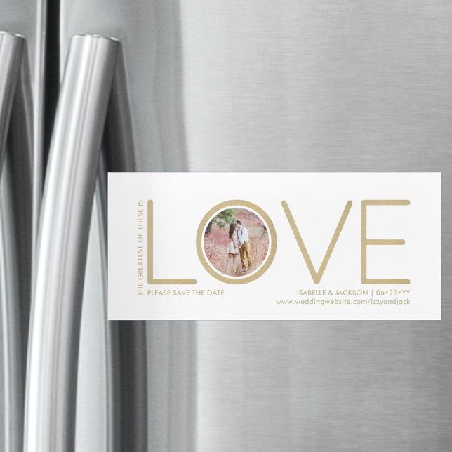 Corinthians Verse Love Photo Wedding Save the Date Magnetic Invitation (Creator Uploaded)