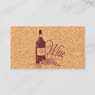 Cork and Wine Bottle Vino Business Card