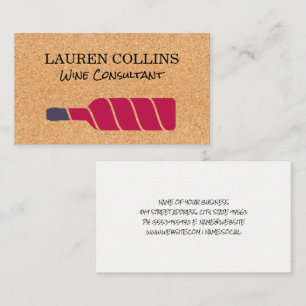 Cork Background   Stylised Wine Logo Business Card