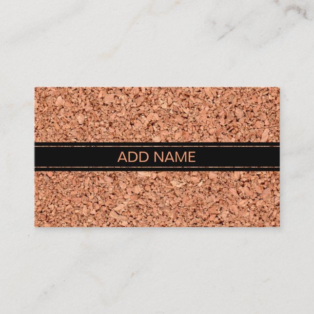 Cork Board with Customisable Text Business Card (Front)