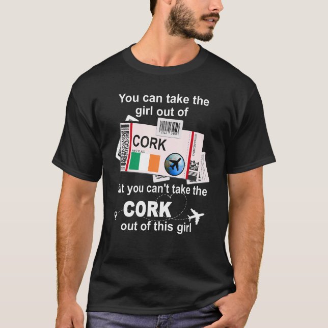 Cork Boarding Pass  Cork Girl  Cork T-Shirt (Front)