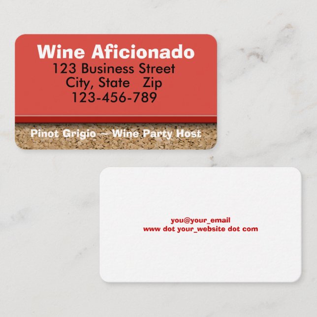 Cork Border Photograph Business Card (Front/Back)