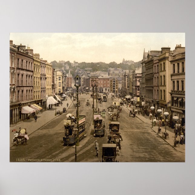Cork city Ireland 19th century street scene Poster (Front)