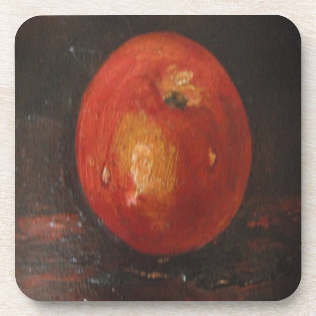 Cork Coaster Set Ann Hayes Painting Apple (Front)