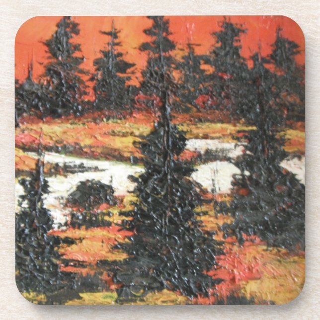 Cork Coaster Set Ann Hayes Tree Delight (Front)