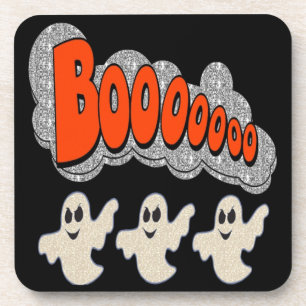 Cork Coaster Set Boo Ghosts