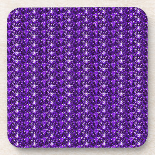 Cork Coaster Set Purple Glitter
