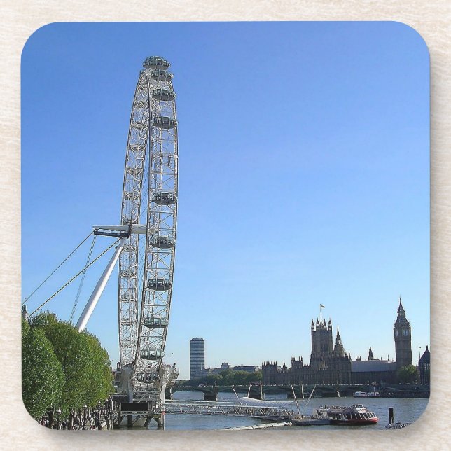 Cork Coaster with London Eye Ferris Wheel (Front)