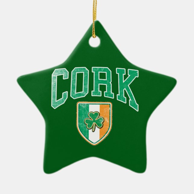 CORK Ireland Ceramic Tree Decoration (Front)