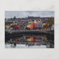 Cork Ireland, Colours in Winter Postcard
