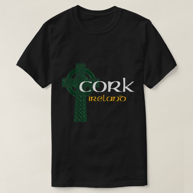 Cork Ireland County Celtic Gaelic Football and Hur T-Shirt (Design Front)