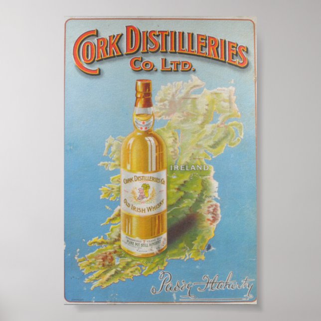 Cork Ireland Whiskey Distilleries Poster (Front)
