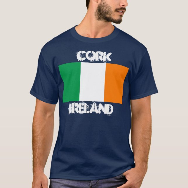 Cork, Ireland with Irish flag T-Shirt (Front)