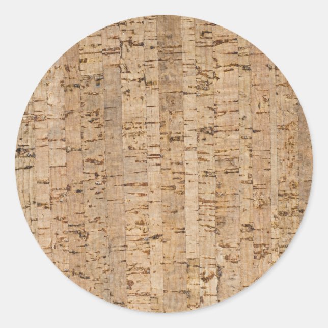 Cork oak pattern classic round sticker (Front)
