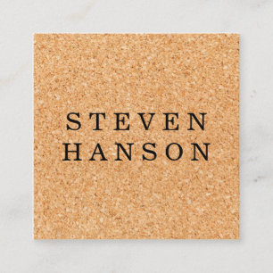 Cork Print Square Business Card