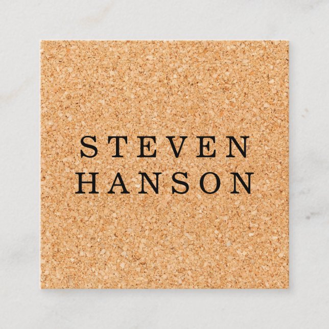 Cork Print Square Business Card (Front)