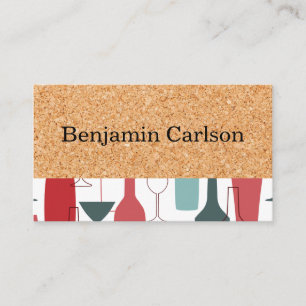 Cork Print   Wine Glasses Bottles Business Card