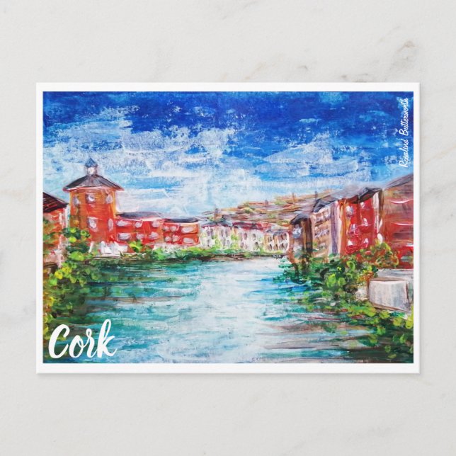 Cork, River Lee painting postcard (Front)