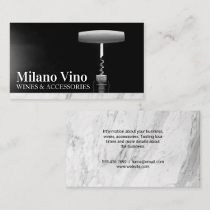 Cork Screw and Wine Bottle Business Card