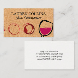 Cork Texture   Wine Glass and Stains Business Card